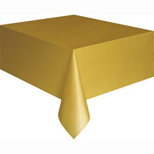 Gold Plastic Tablecloth, 9ft x 4.5ft