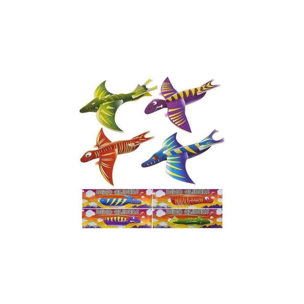 Childrens Party Accessories 4 Dinosaur Flying Glider Planes Party Bag Fillers / Childrens Toys