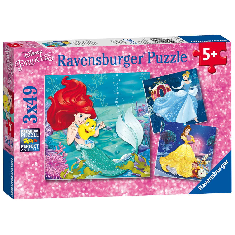 Ravensburger 9350 Disney Princess Princess Adventure Jigsaw Puzzles - 3 x 49pc