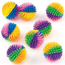 Rainbow Coloured Hedgehog Balls Party Bag Fillers, Children's Toys (Pack of 8)