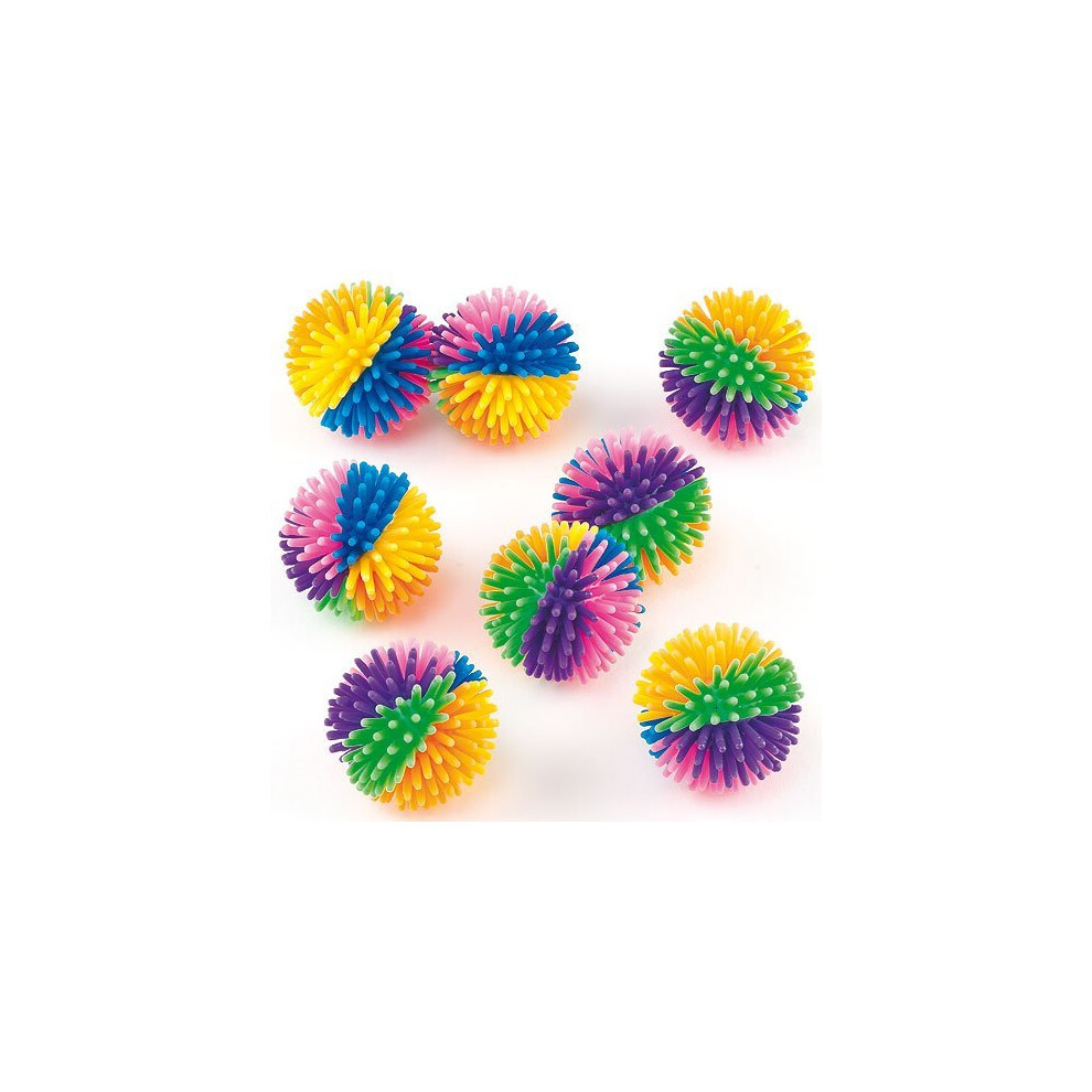 Baker Ross Rainbow Coloured Hedgehog Balls Party Bag Fillers, Children's Toys (Pack Of 8)