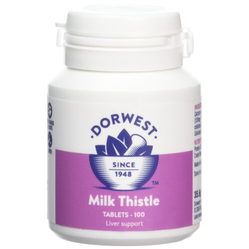 Dorwest Herbs Milk Thistle Tablets for Dogs and Cats 100 Tablets