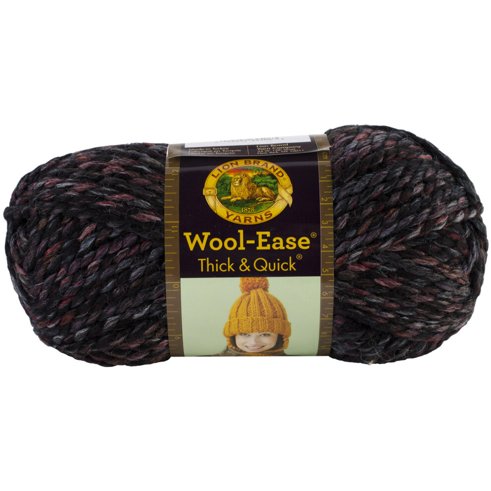 Lion Brand Wool-Ease Thick & Quick Yarn-Blackstone Stripes