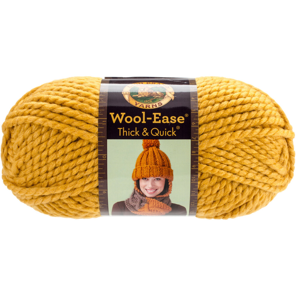 Lion Brand Wool-Ease Thick & Quick Yarn-Mustard