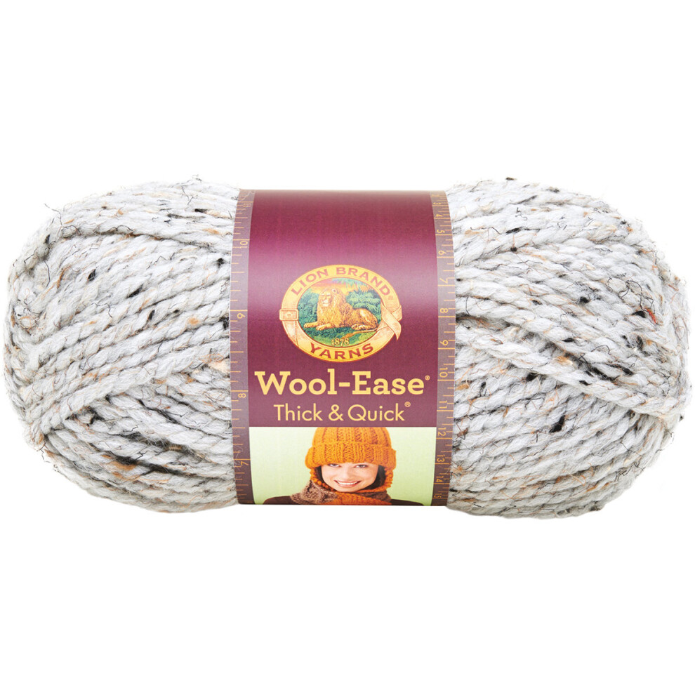 Lion Brand Wool-Ease Thick & Quick Yarn-Grey Marble