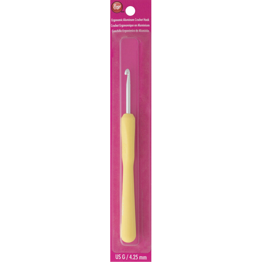 Boye Ergonomic Aluminum Crochet Hook-Size G/4.25mm