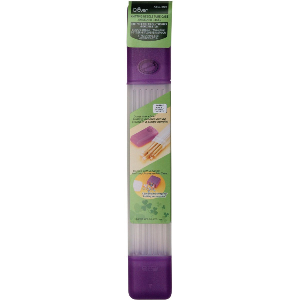 Clover Knitting Needle Tube Case-16"X2.25"X1.5" Purple