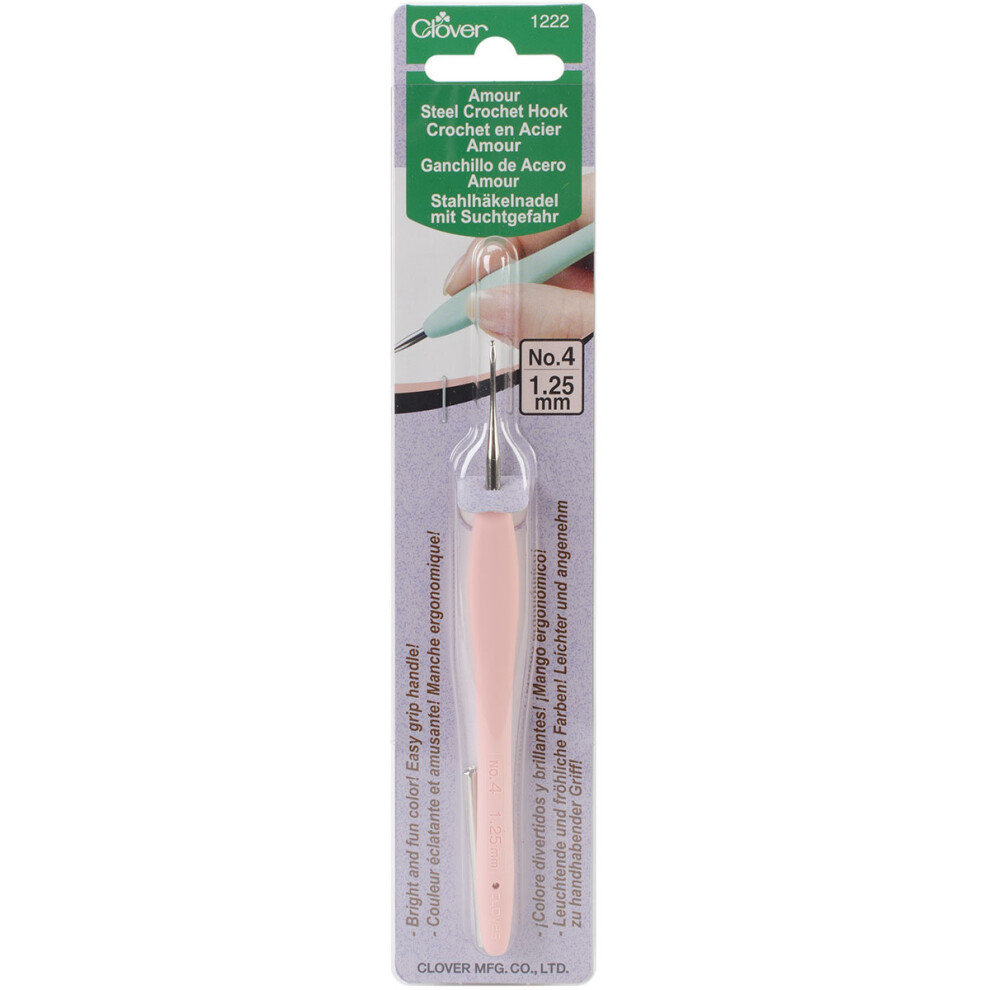 Clover Amour Steel Crochet Hook-Size 4/1.25mm