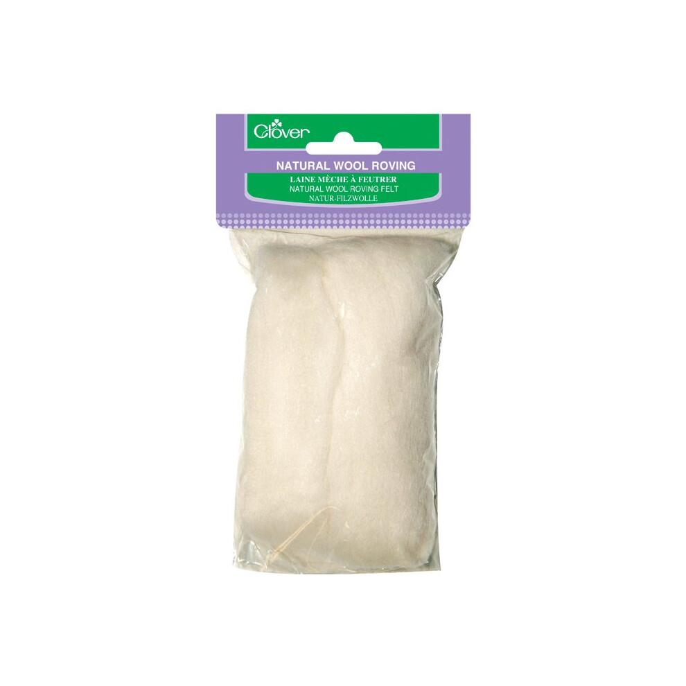 Clover Natural Wool Roving .3oz-Off White