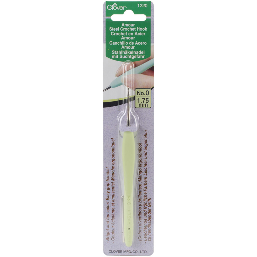 Clover Amour Steel Crochet Hook-Size 0/1.75mm