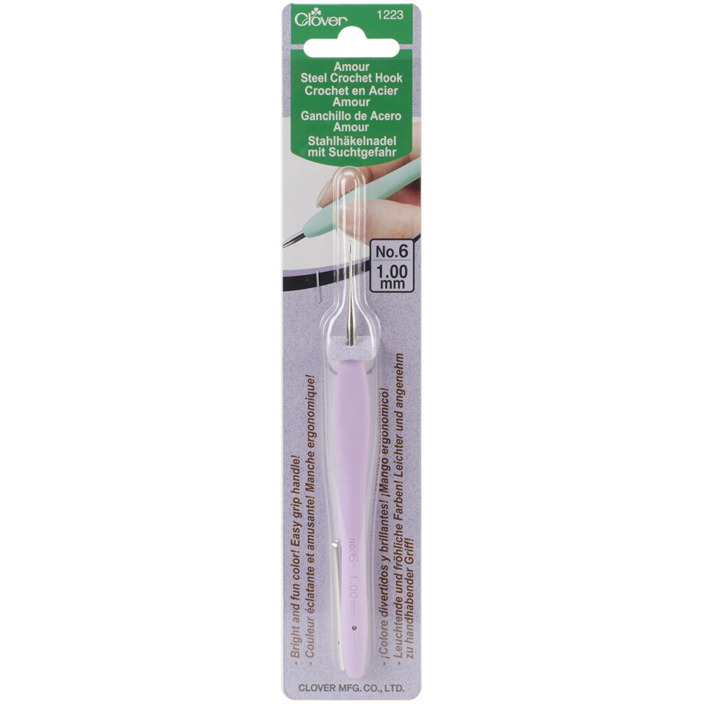 Clover Amour Steel Crochet Hook-Size 6/1mm