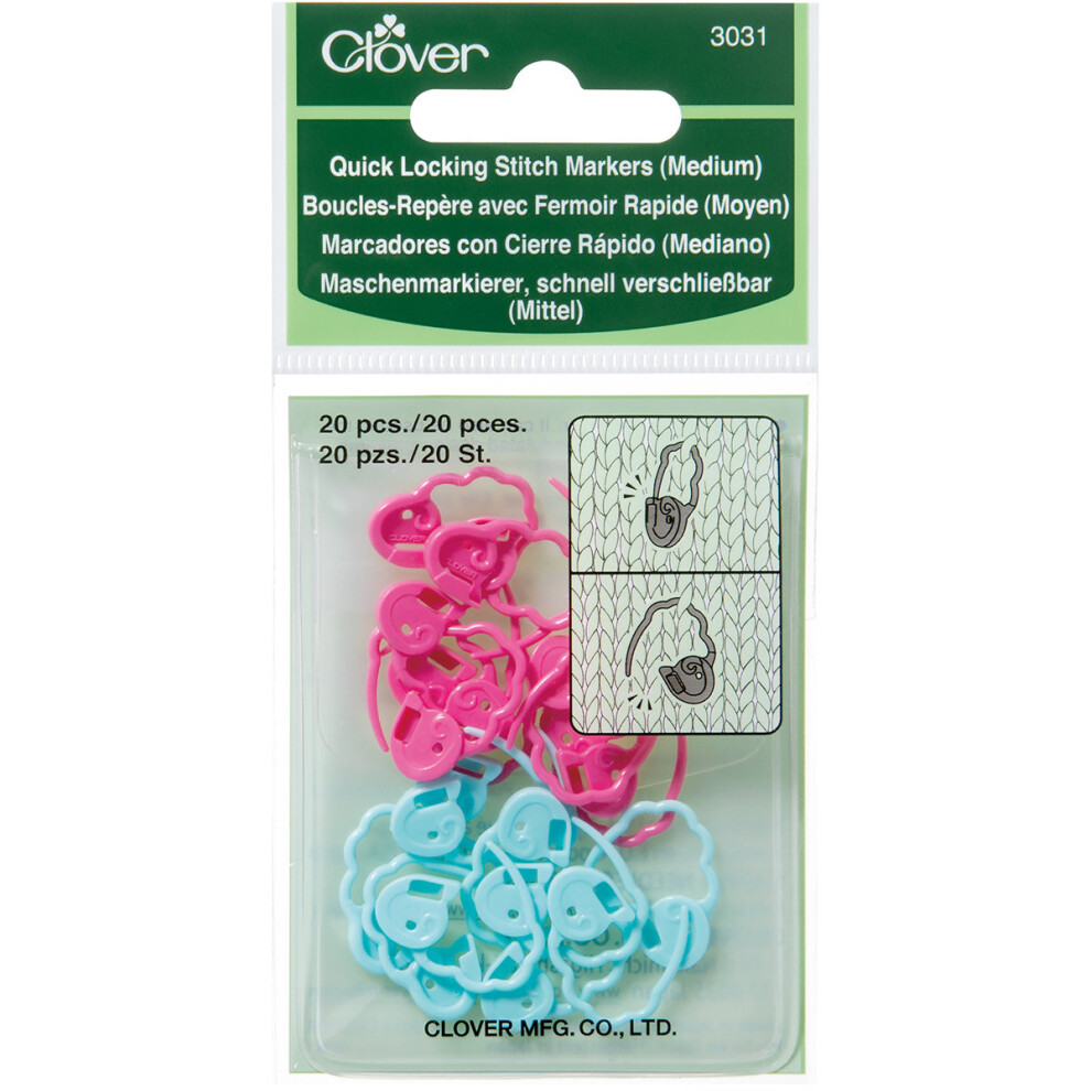 Quick Locking Stitch Markers-Medium 20/Pkg