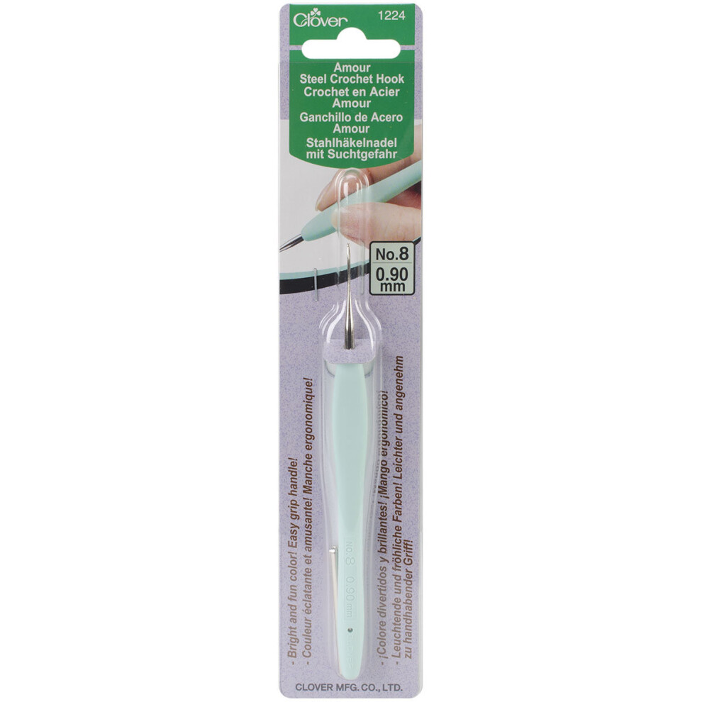 Clover Amour Steel Crochet Hook-Size 8/.9mm