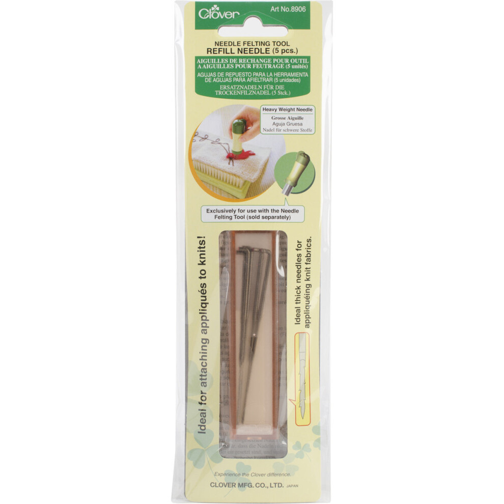 Clover Felting Needle Tool Refill Heavy Weight 5/Pkg-