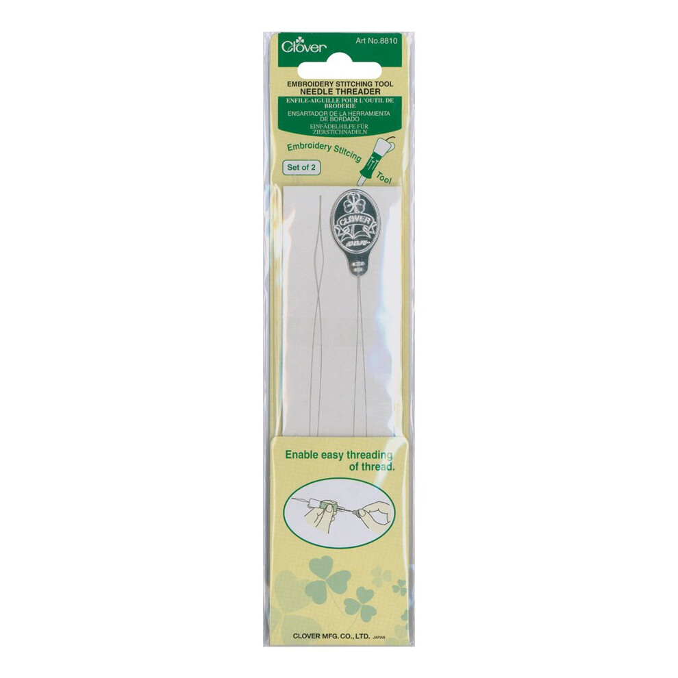Clover Embroidery Stitching Tool Needle Threaders-2/Pkg