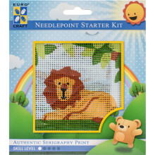 Needleart World Needlepoint Kit 6"X6"-Lazy Lion