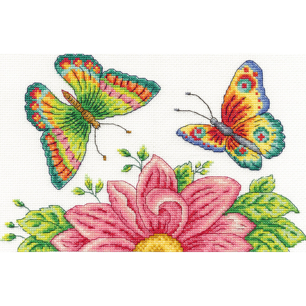 DMC Counted Cross Stitch Kit 10"X6.5"-Butterfly Garden (14 Count)