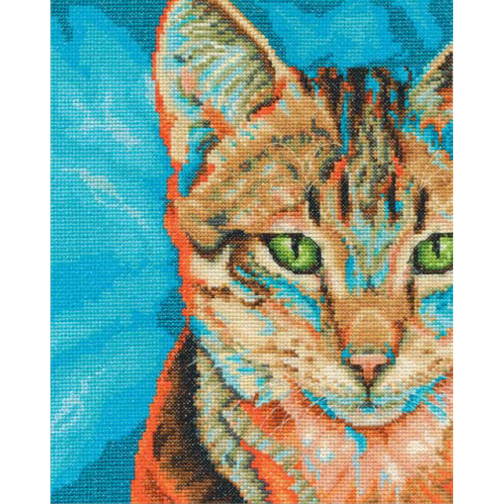 Dmc Counted Cross Stitch Kit 8"X10"-Tabby (14 Count)