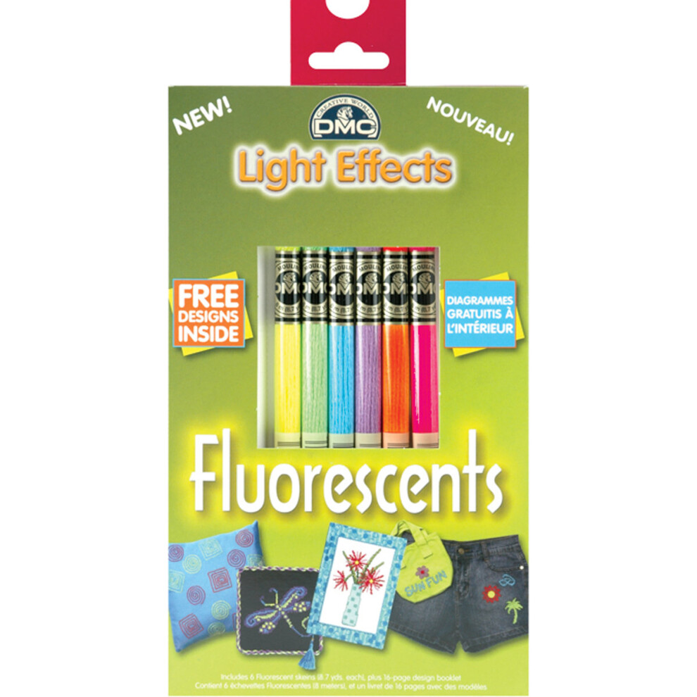 Dmc Effects Floss Pack 8.7Yd 6/Pkg-Fluorescent Light