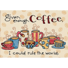 Dimensions Mini Stamped Cross Stitch Kit 7"X5"-Enough Coffee