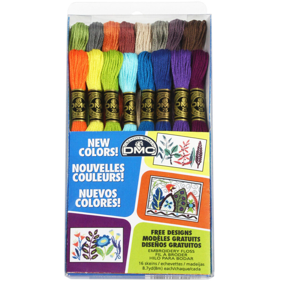 DMC Embroidery Floss Pack 8.7yd 16/Pkg-New Colors