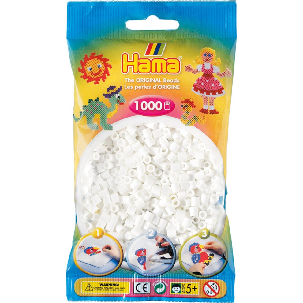 Hama Beads - White (1000 Midi Beads)