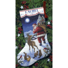 Dimensions Counted Cross Stitch Kit 16" Long-Santa's Arrival Stocking (14 Count)