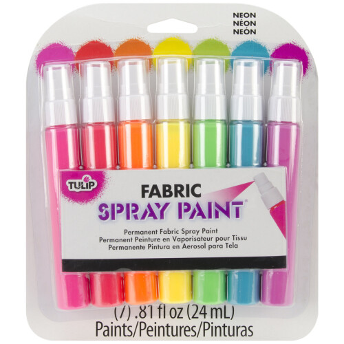 Tulip Fabric Spray Paint Mini Pack .81oz 7/Pkg-Neon