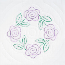 Blocs de courtepointe blancs estamp   s Jack Dempsey 18""X18"" 6/Pkg-Quatre roses XX