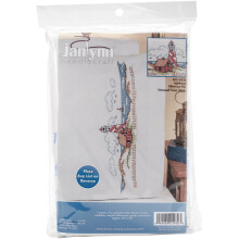 Janlynn 265786 Leimattu ristipistotyynyliinapari, majakka, 50x75 cm