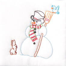 Blocs de courtepointe blancs estamp?s Jack Dempsey 9""X9"" 12/Pkg-Bonhomme de neige