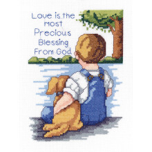 Mini kit punto croce Janlynn 12,7 x 17,8 cm - benedizione preziosa (14 conteggi) multicolore