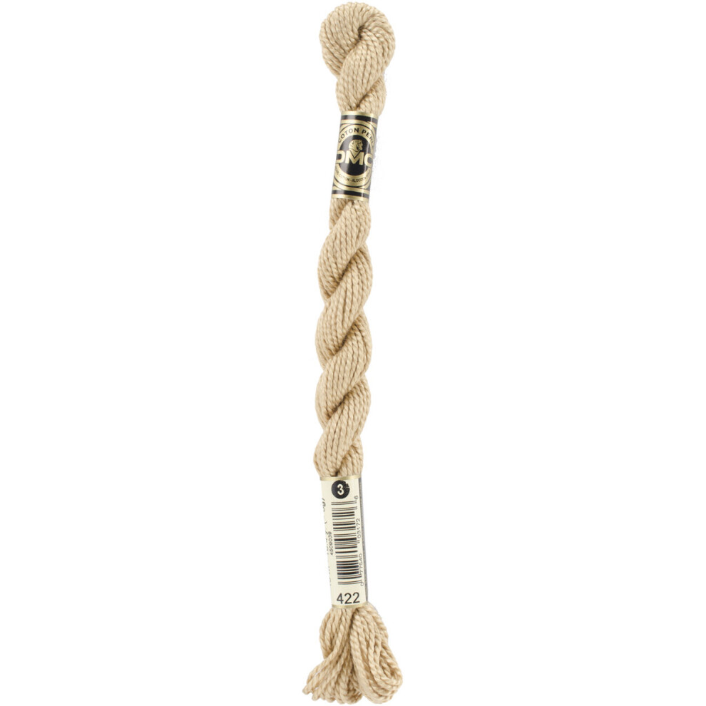Dmc Pearl Cotton Skein Size 3 16.4Yd-Light Hazelnut Brown White,Brown