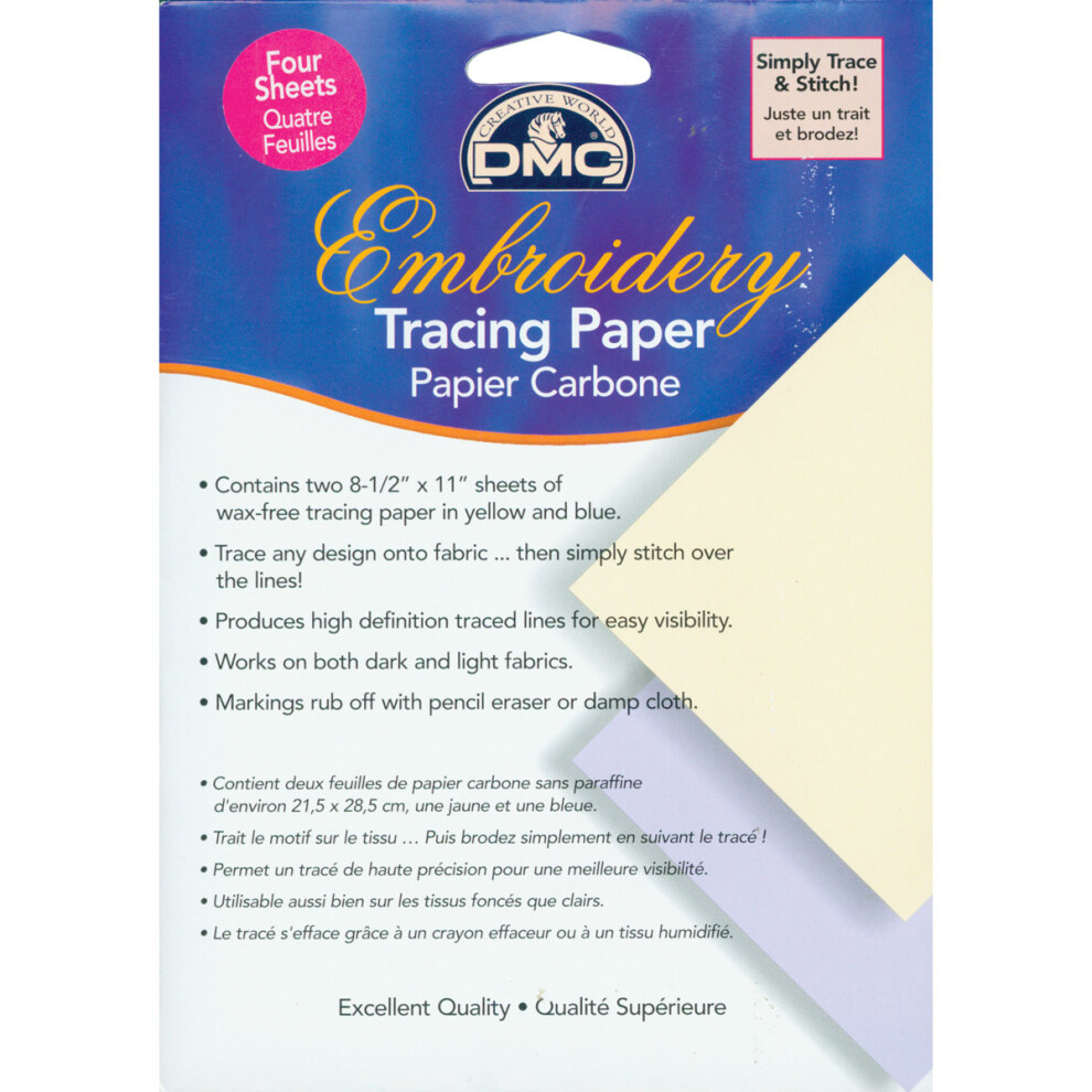 DMC Embroidery Tracing Paper 8.5"X11" 4/Pkg-