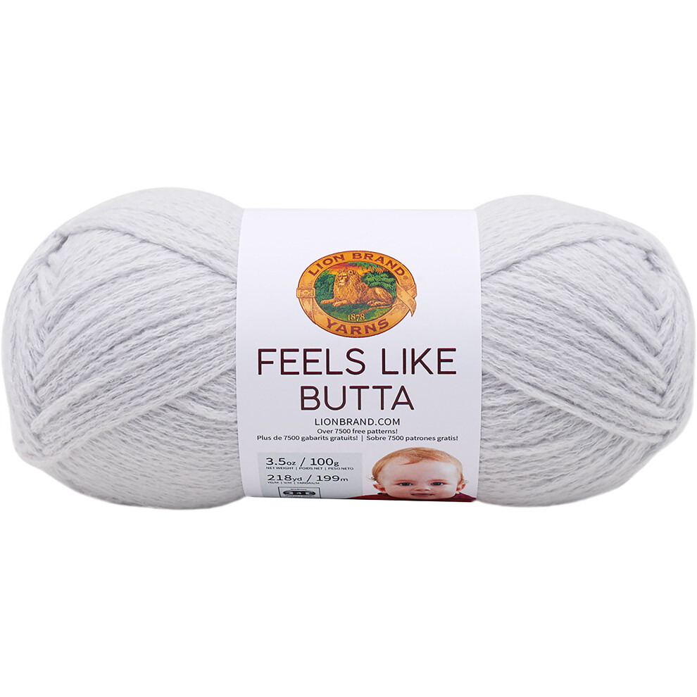 Lion Brand Feels Like Butta Yarn-Pale Grey