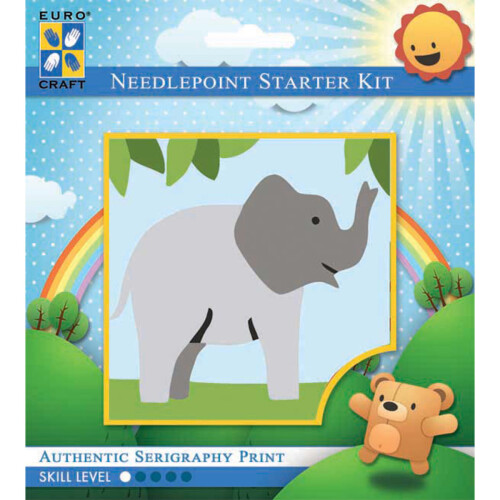 Needleart World Needlepoint Kit 6"X6"-Trumpeting Elephant