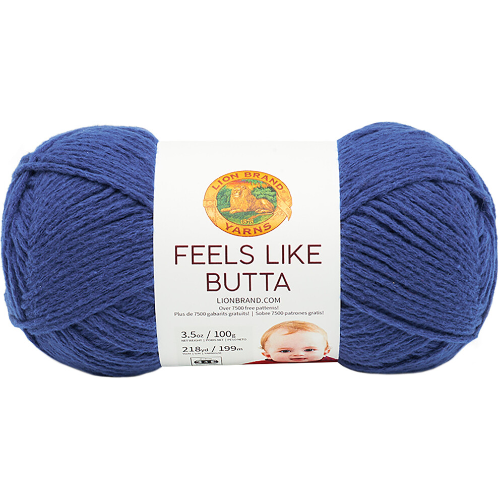 Lion Brand Feels Like Butta Yarn-Royal Blue