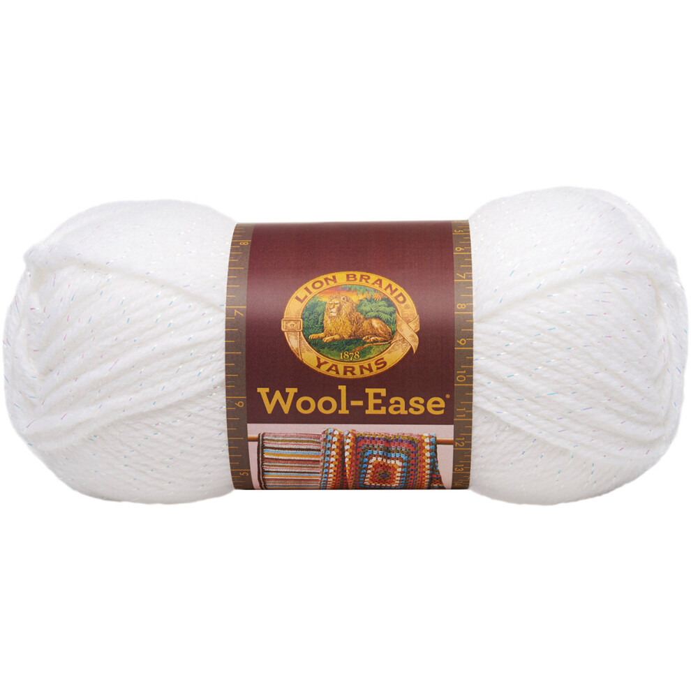 Lion Brand Wool-Ease Yarn -White Glitter