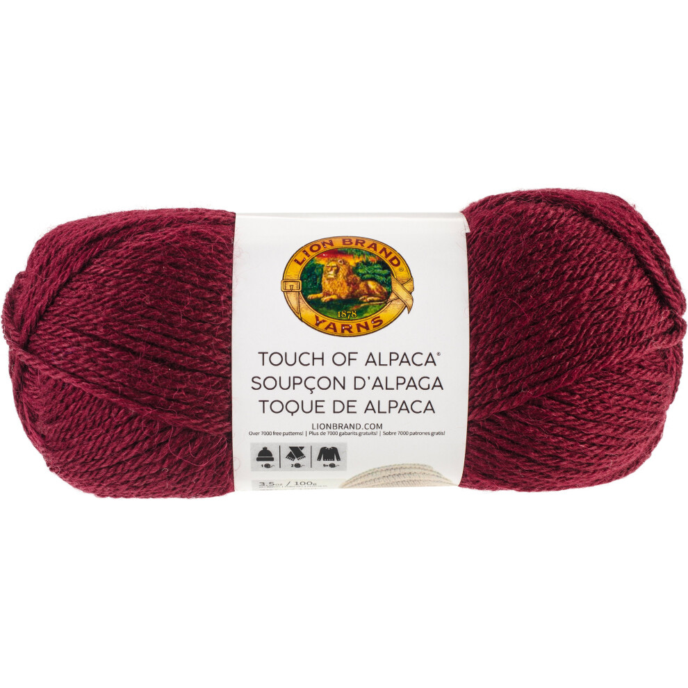 Lion Brand Touch Of Alpaca Yarn-Crimson