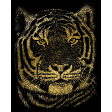 Engraving Art Gold - Bengal Tiger