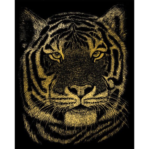 Engraving Art Gold - Bengal Tiger