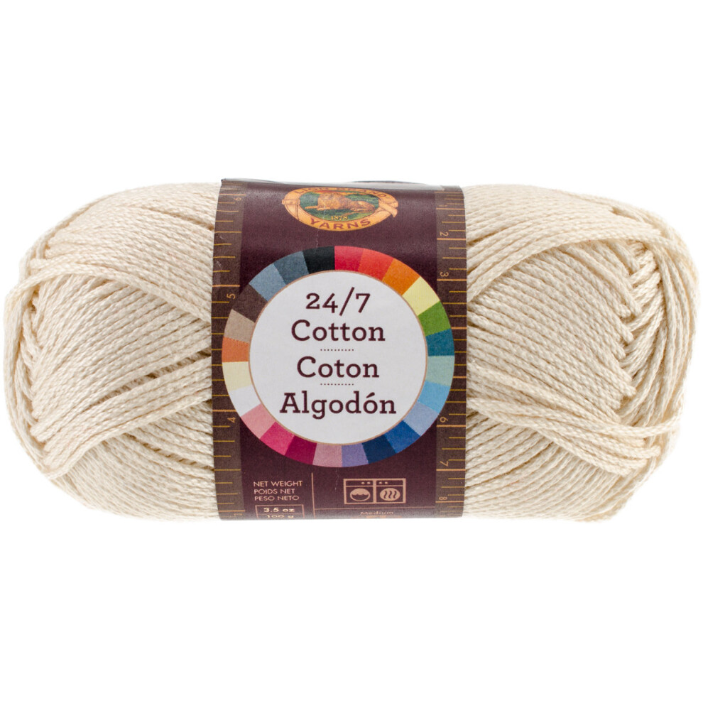 Lion Brand 24/7 Cotton Yarn-Ecru