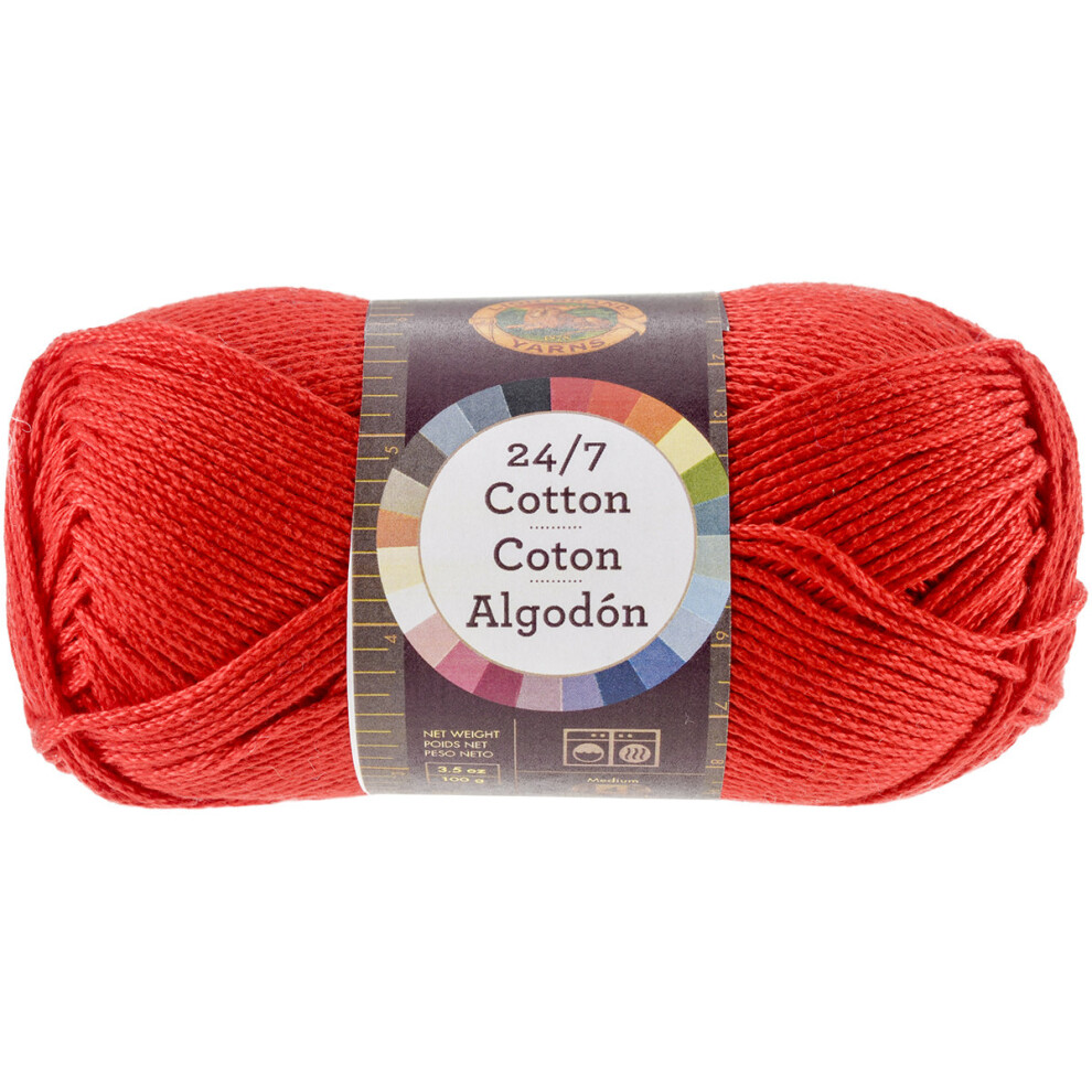 Lion Brand 24/7 Cotton Yarn-Red