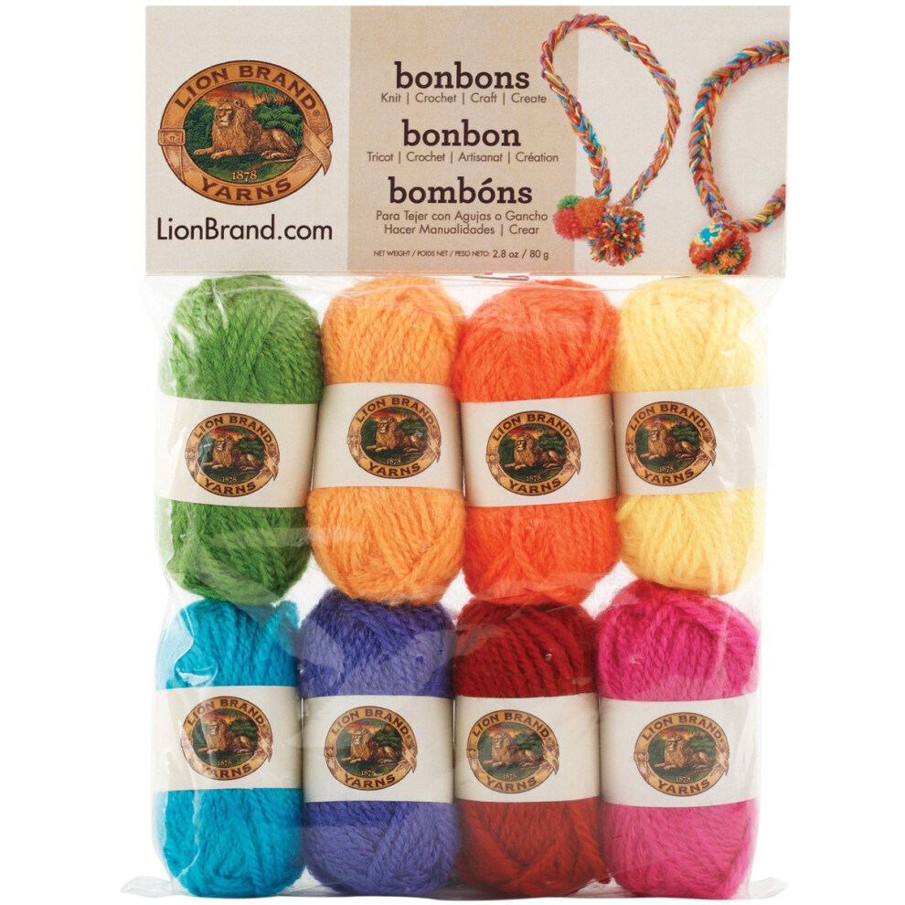 Lion Brand Bonbons Yarn 8/Pkg-Crayons