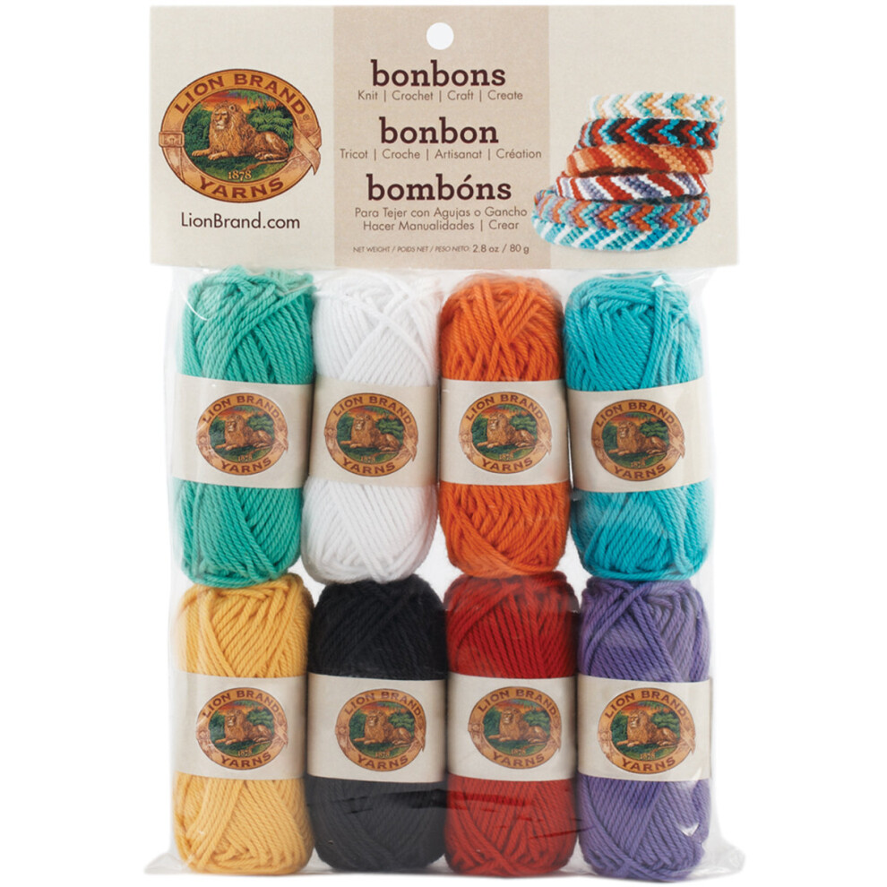 Lion Brand Yarn Bonbons Yarn  Beach  8 x 28 yd/26 m