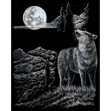 Silver Foil Engraving Art Kit 8"X10"-Wolf Moon