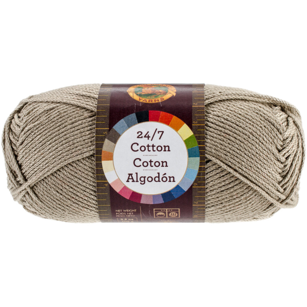 Lion Brand 24/7 Cotton Yarn-Taupe