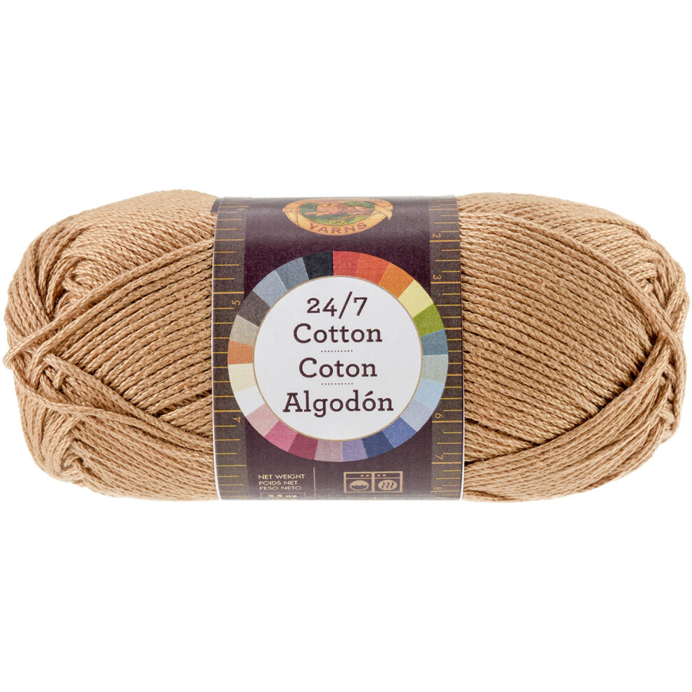 Lion Brand 24/7 Cotton Yarn-Camel