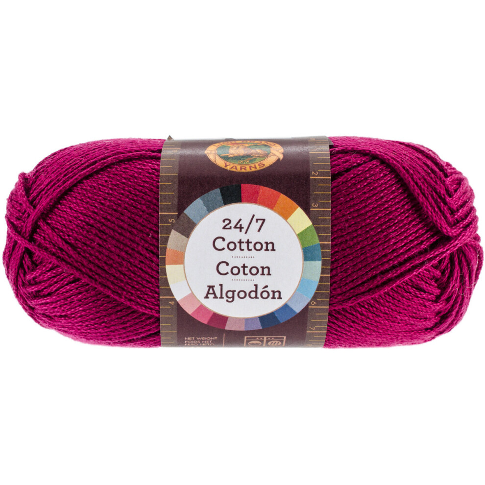 Lion Brand 24/7 Cotton Yarn-Magenta