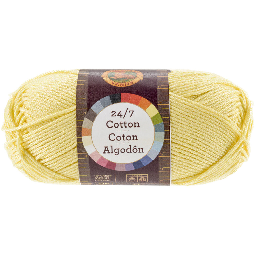 Lion Brand 24/7 Cotton Yarn-Lemon